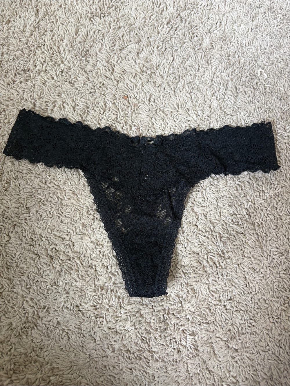 Victoria's Secret Black Lace Thong Panty